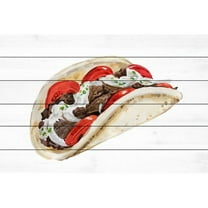 "Kebab" Painting Print on White Wood