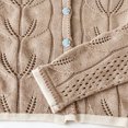 thumbnail image 5 of Xdegoge Cardigan Sweaters for Women Lightweight Button Down Crewneck Long Sleeve Pointelle Knit Sweaters Hollow Out Fall Winter Elegant Soft Crochet Knitwear, 5 of 9