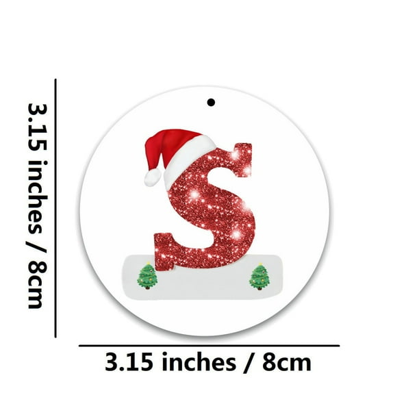 Ornamentos Colgantes Personalizados Del Alfabeto Del Árbol de Navidad, Acrílico 8cm Bricolaje para Regalo Y Decoración de Fiesta Ornamentos Del Árbol de Navidad