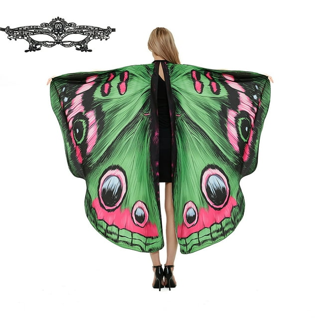 Kmbangi Châle de Papillon de Femmes avec la Couleur Vive, Sangle Réglable de Main
