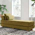 thumbnail image 5 of Jaxx  Balshan Cushioned Micro-velvet Convertible Chaise Lounge Daybed Camel, 5 of 5