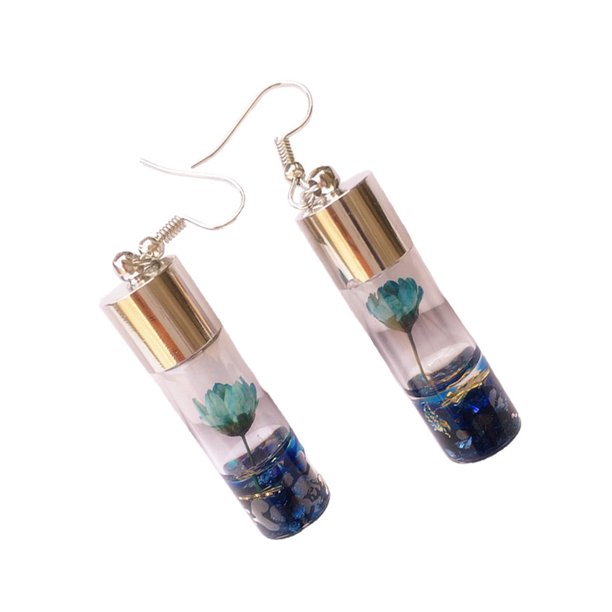 Pendientes de gota Minnieouse 1 par de colgante de botellas de cristal Azul AP011367-06