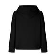 thumbnail image 4 of QUYUON Pullover Hoodies Sweatshirts Women Solid Drawstring Long Sleeve Hooded Sweatshirt with Pocket Ladies Sweatshirts for Fall Winter Warm Casual Hoodie Tops Tunic Shirts Sweater Coat Black-B M, 4 of 6