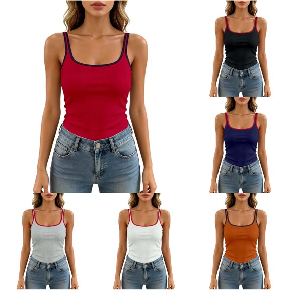 SIYUDAN Athletic Tank Tops for Women with Built in Bra Casual Sleeveless Spaghetti Strap Womens Camisole Tank Tops for Layer Casual Undershirts, One Size