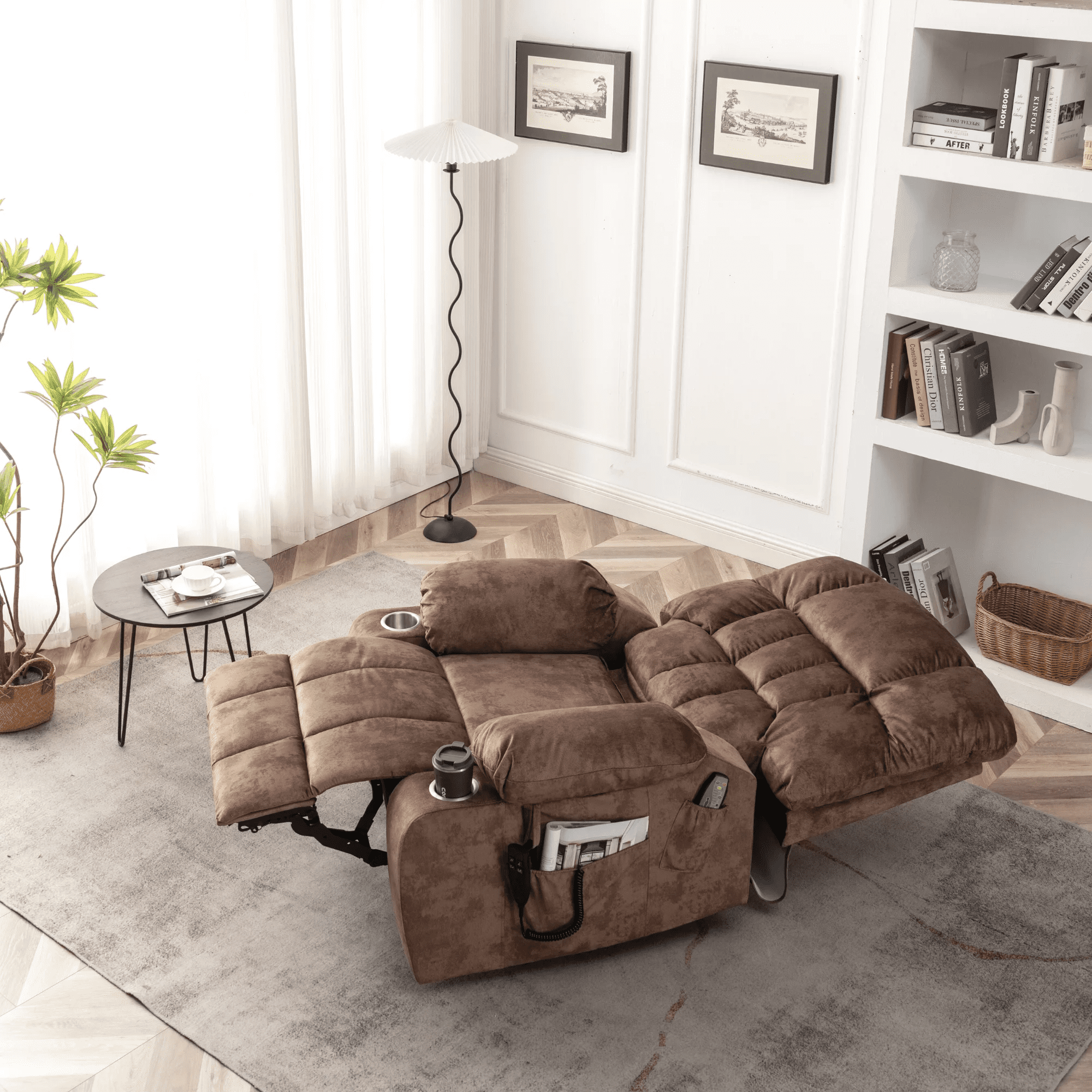 JUUXO Oversized Lift Chair Lay Flat Recliner, Large Power Lift Chair for Elderly, Extra Wide Heated Massage Chair for Big and Tall in 25.6" Seat Width, 400 lbs
