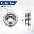 thumbnail image 3 of Uxcell 20-Pack F683ZZ Flanged Ball Bearing, 1/8" x 2/7" x 1/8" Metal Sealed, 3 of 6