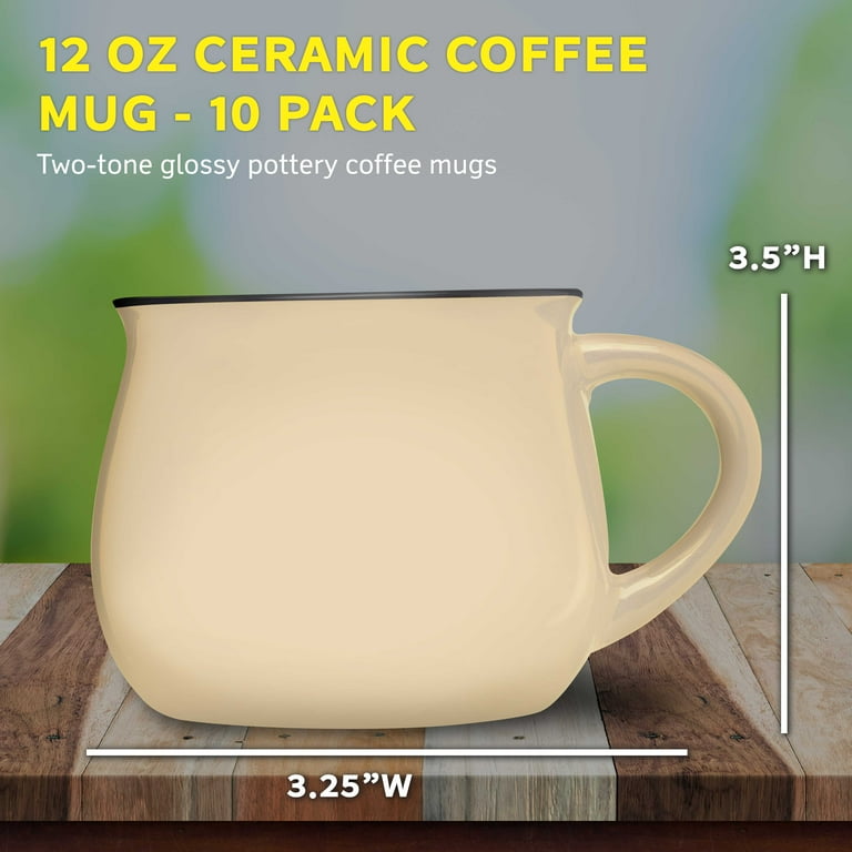 Glazed Campfire Coffee Mugs 12 oz. Set of 10, Bulk Pack - Perfect for Coffee,  Tea, Espresso, Hot Cocoa, Other Beverages - Cream - Walmart.com