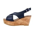 thumbnail image 3 of FUZZY Anya Women Extra Wide Width Platform Corkscrew Wedge High Heel Slingback, 3 of 6