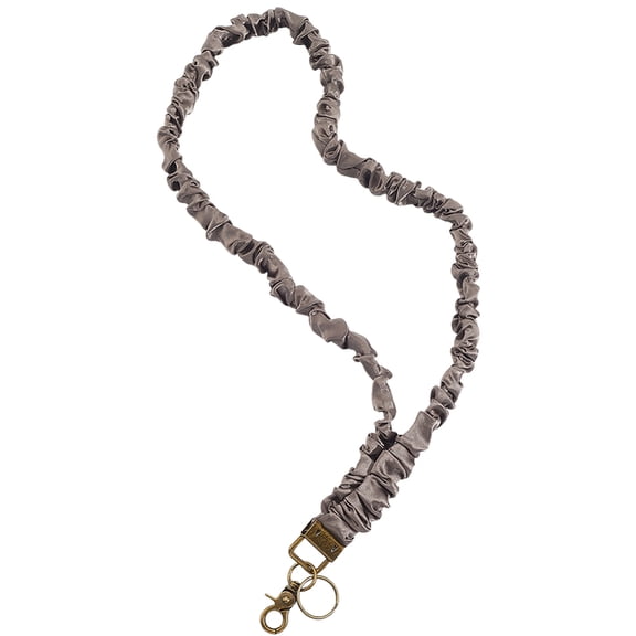 Stretchy Scrunchie Lanyard ID Badges Gray Aesthetic Elastic Neck Lanyard