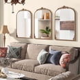 thumbnail image 6 of Costway 30" x 20" Gold Traditional Vintage Ornate Baroque Arched Mirror for Wall with Metal Frame, 6 of 10