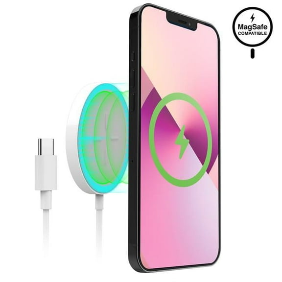 15W Universal Magnetic Wireless Fast Charger, White