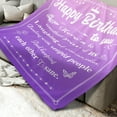 thumbnail image 2 of Birthday Gifts for Women Sister Girls Wife, Gifts for Mom Her Grandma, Happy Birthday Decorations, Gifts for Women Birthday Unique, Women Birthday Gift Ideas, Throw Blanket Purple 60"x50", 2 of 5