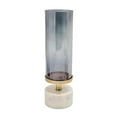 thumbnail image 2 of A&B Home Glass & Marble Cylindrical Hurricane - 5.1" x 5.1" x 16.1" - Grey Luster/White, 2 of 2