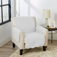 thumbnail image 4 of Great Bay Home Medallion Stitched Reversible Washable Pet Furniture Protector  (Chair, White/Sand), 4 of 8