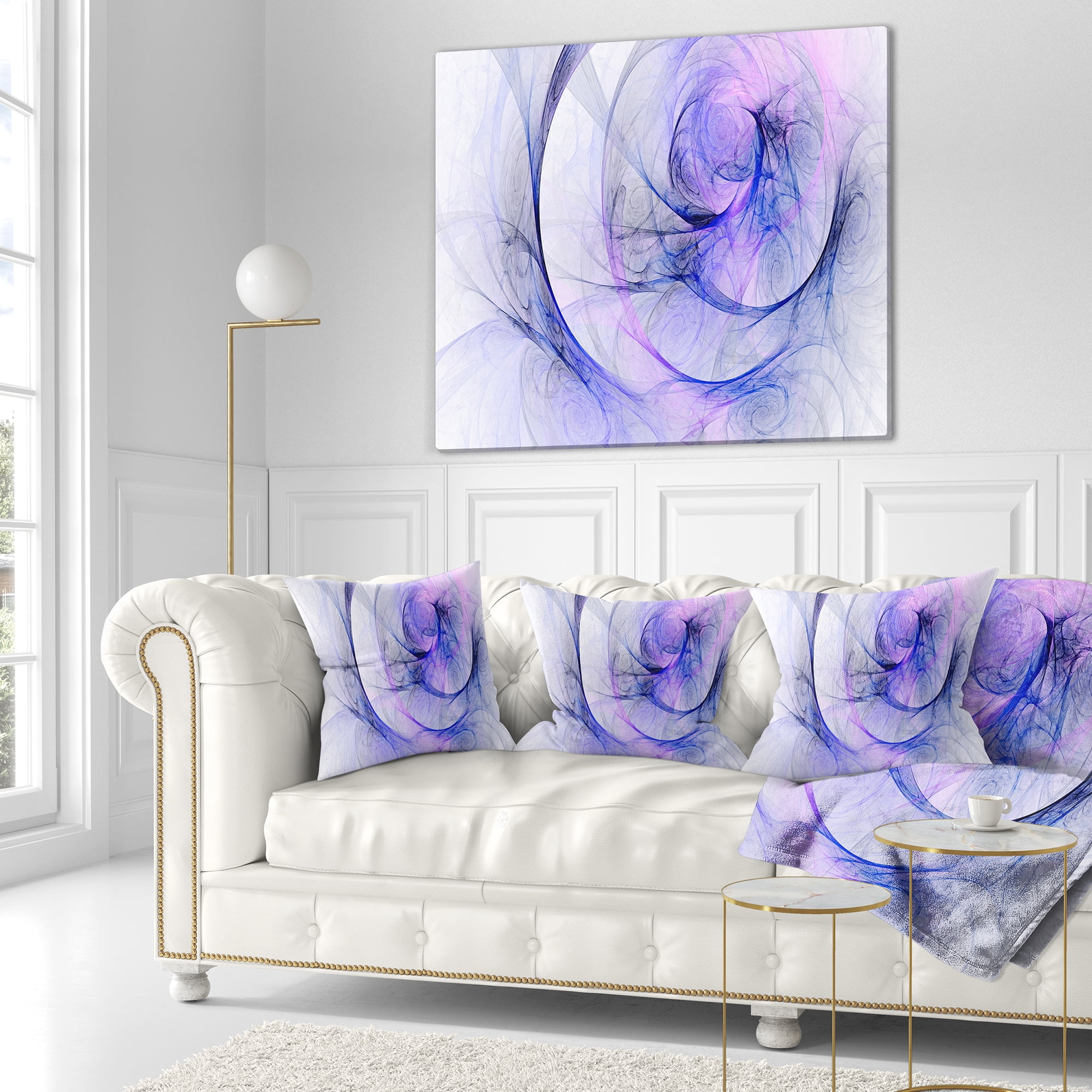 Designart Blue Storm Sky - Abstract Throw Pillow - 18x18