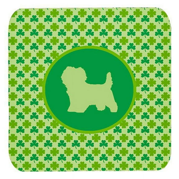 Cairn Terrier Lucky Shamrock Foam Coasters, Set Of 4