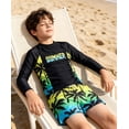 thumbnail image 4 of Aideaone 2 Piece Boy's Swimsuit Set Long Sleeve Kids Rash Guard Bathing Suit Swimswear with Swim Trunks for 8-12Y, 4 of 5