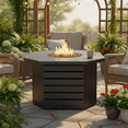 thumbnail image 2 of Homy Casa 42" Outdoor Fire Pit Coffee Table, Square Patio Gas Fire Table for Backyard & Deck, 2 of 8