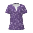 thumbnail image 2 of Uemuo Lavender Flowers Drawing Women's Deep V-Neck Low Cut Tops - Casual Loose Fit with Stainless Steel Loop, Soft, Breathable, Perfect for Office, Travel, and Daily Wear-Small, 2 of 5