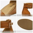 thumbnail image 2 of Dream Pairs Women's Sandals Camel Pu Platform Wedge Sandals Flat Platform Shoes Summer Comfort Size 7 B(M) US, 2 of 7