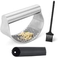 thumbnail image 1 of Stainless Steel Garlic Press Manuel Garlic Rocker Labor Saving Ginger Crusher 304 Food Grade Stainless Steel Kitchen Tool, Easy to Use and Clean, 1 of 7