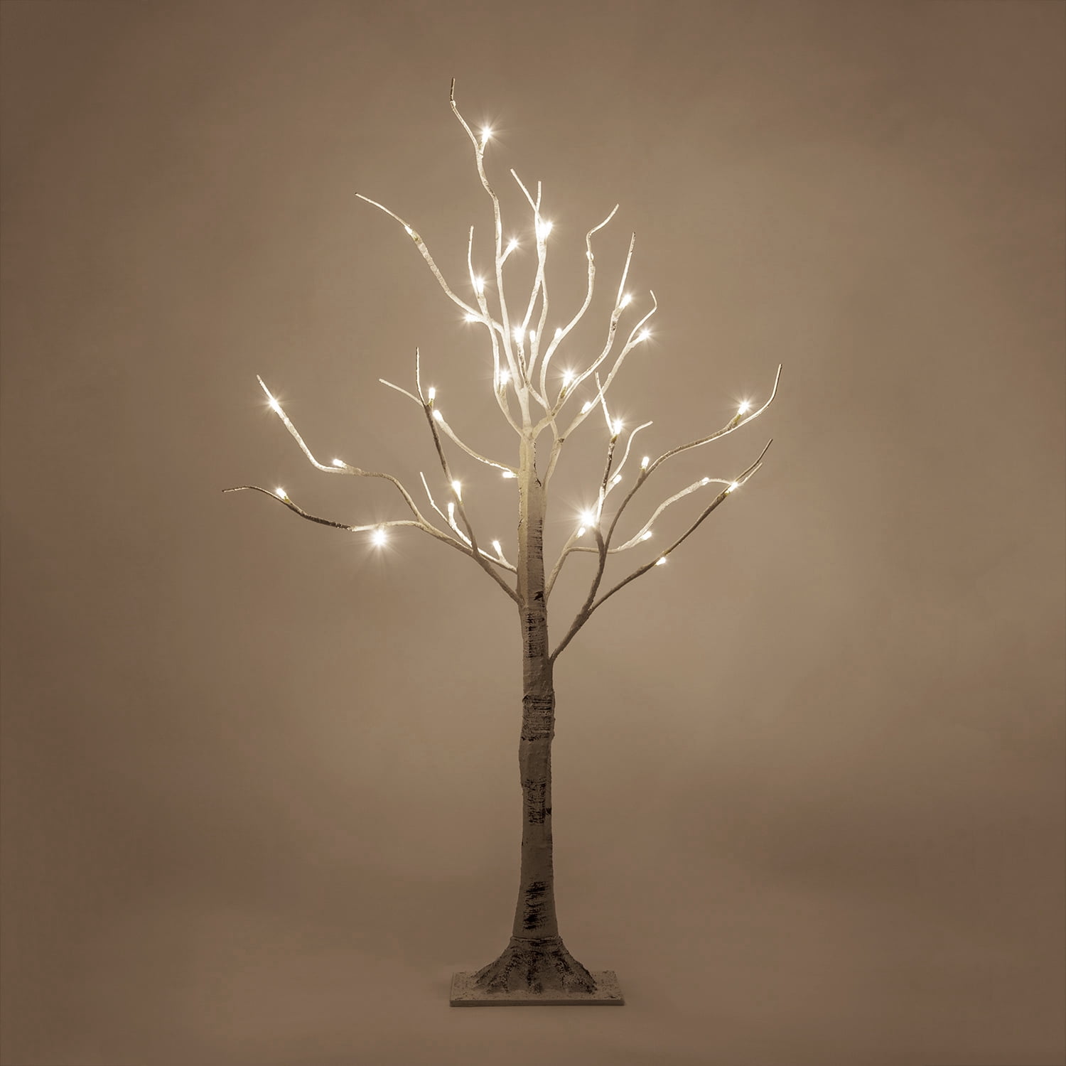 Kringle Traditions 3ft LED White Prelit Birch Tree, Warm White LED ...