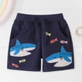 thumbnail image 2 of CAUYDY Boys Toddler Shorts French Terry Cotton Shorts Summer Casual Elastic Waist with Drawstring for Kid(L101-Dark Blue,6-7), 2 of 9