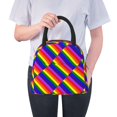 thumbnail image 4 of Lunch Bag Gay-Pride Flag Reusable Insulated Lunch Tote Cooler Box for Women Men Black, 4 of 7