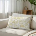 thumbnail image 3 of Boho Yellow Floral Queen Size Pillow Cover,Pillowcase Protectors with Zipper,Breathable Decorative Throw Pillow Case Cover,Vintage Farmhouse Paisley Plant Leaf Pillow Shams for Couch Sofa 20x30Inch, 3 of 8