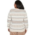 thumbnail image 2 of Alfred Dunner Womens Plus-Size Geometric Biadere Striped Chenille Sweater, 2 of 4
