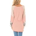 thumbnail image 2 of Femmes Couleur Bloc Pull Léopard Imprimé Sweat-Shirt Raglan Manches Longues Tunique en Vrac Chemises Tops, 2 of 2