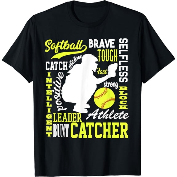Girls Softball Catcher Great for Teens Traits Of A Catcher T-Shirt