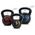 thumbnail image 3 of Gymax 3PC Vinyl Kettlebell Kit Body Muscles Training Weights Set, 3 of 10
