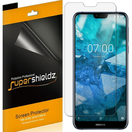 [6-Pack] Supershieldz for Nokia 7.1 Screen Protector, Anti-Bubble High Definition (HD) Clear