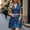 Blue, variant on Jean Dress with Pockets Short Sleeve Lapel Midi Wedding Guest Dresses 2026 Summer Solid Color Regular Fit Button Down with Zipper Denim Guest Spring Wedding Guest Dress
