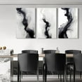 thumbnail image 3 of 3 Pcs Black And White Simple Abstract Canvas Wall Art Black and gray Minimalist Prints Painting Smoke Shapes Pictures Posters Modern Home artwork for Living Room Bedroom Study office, 16x24in Poster, 3 of 7