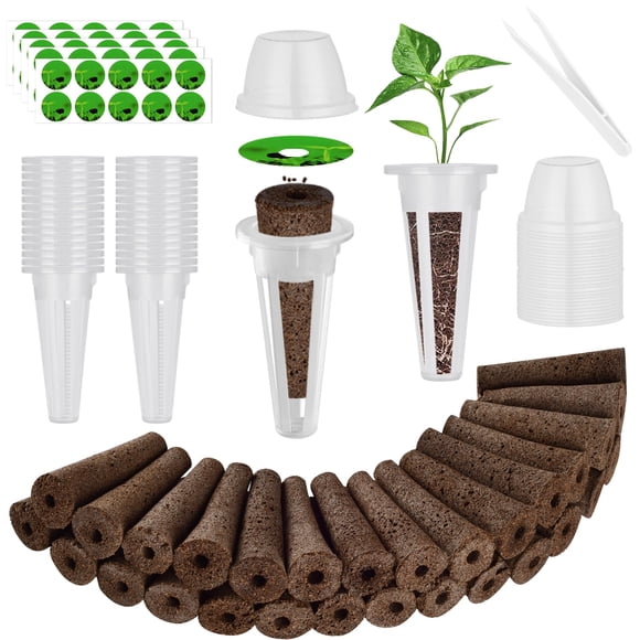 161 Pcs Seed Pods Kit for AeroGarden, Grow Anything Kit for Hydroponics with 50 Grow Sponges, 30 Grow Baskets, 30 Planting Domes,