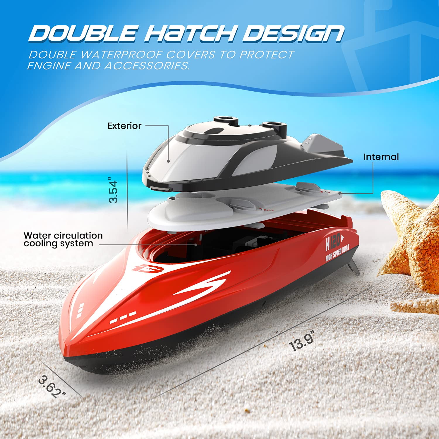 MPH Details about   DEERC Remote Control Boat for Pools & Lakes RC Racing Boat High Speed 20 