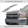 thumbnail image 2 of APS Compatible with Chevy Silverado 1500 2007-2013 & 07-10 2500HD 3500HD Top Bumper Stainless Steel Chrome 8x6 Billet Grille Insert C65775S, 2 of 7