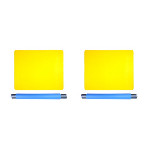 Advancent Rodillo de amasar de acero inoxidable Fácil de limpiar Recubrimiento antiadherente Durable y ecológico Ancho amarillo azul amarillo azul 2Conjunto