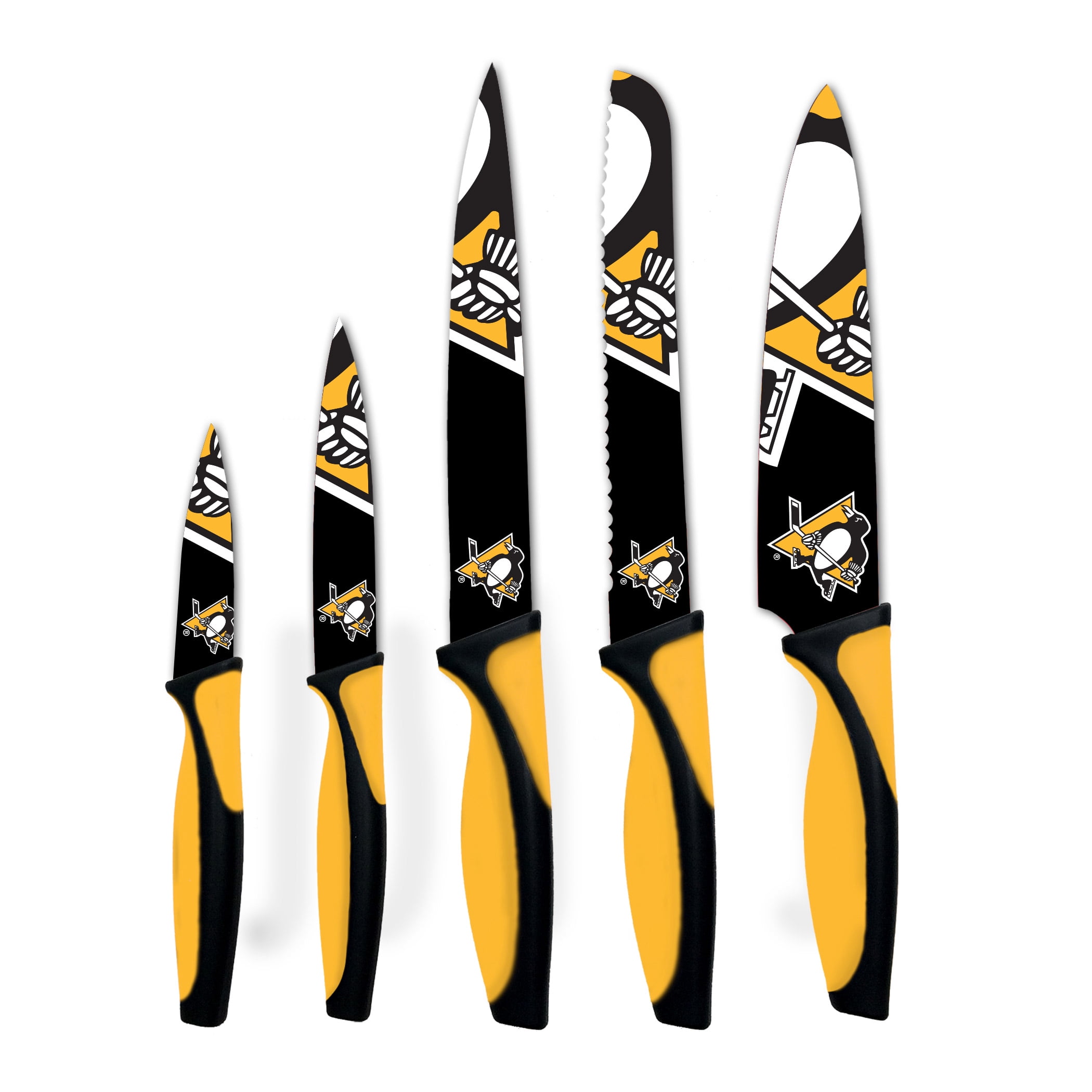 SET DE CUISINE 5 COUTEAUX LNH SOUS LICENCE OFFICIELLE PITTSBURGH PENGUINS