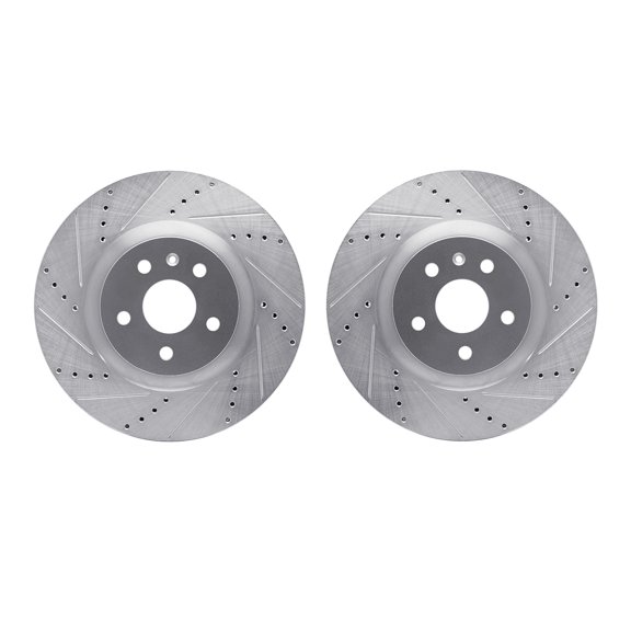 Dynamic Friction Company Front Brake Rotors-Drilled and Slotted-Silver 7002-45011