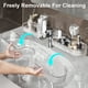 thumbnail image 5 of Estante para grifo de baño con ventosas, estante de almacenamiento montado en la pared, plástico transparente o gris de 20", soporte de carga fuerte, orificios de drenaje, organizador multiusos para, 5 of 7