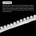thumbnail image 3 of Uxcell 5 Yards Faux Pearls Lace Ribbon Applique Pearl Fringe for Wedding Party Clothes Decoration 12.5mm Wide White, 3 of 6