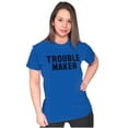 thumbnail image 3 of Trouble Maker Rebel College Party Womens Fitted Plus Size Graphic Tee Brisco Brands 2X, 3 of 5