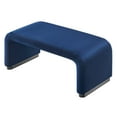 thumbnail image 5 of Koda Performance Velvet Waterfall Ottoman in Black Midnight Blue, 5 of 10