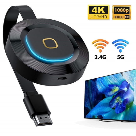 Wireless HDTV Display Adapter 4K 2.4G 5G, Screen Mirroring Dongle for Casting Video from Phone Tablet Laptop to TV Projector
