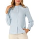 thumbnail image 1 of Camisas de manga larga con cuello de pie y botones para mujer INSPIRE CHIC en azul claro S, 1 of 1