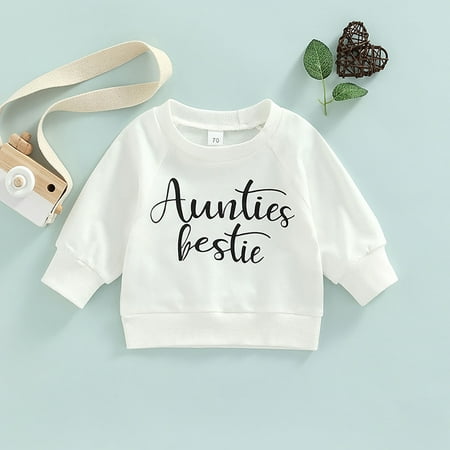 

New simple letter printing long sleeve round neck top children’s sweater