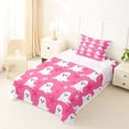 thumbnail image 5 of Homewish Girly Halloween Cute Ghost Twin Sheets,Simple Spooky Pattern Bedding,Hot Pink White,3pcs,1 Fitted Sheet and 1 Pillowcase, 5 of 6